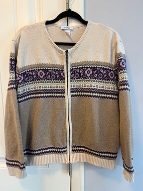 Northern Reflections Fair Isle Zip Cardigan L